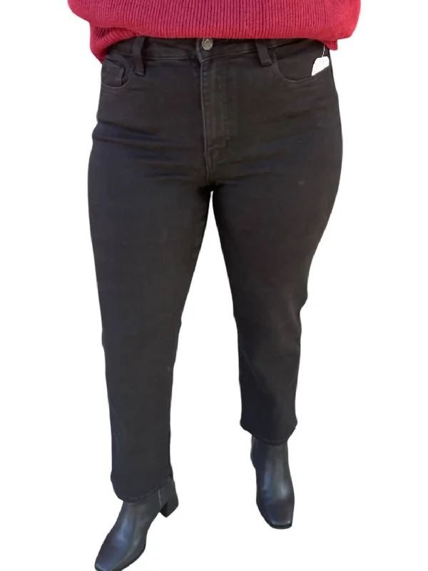 Vervet Ankle Straight Jeans In Black Fashionable Jeggings Style Jeans