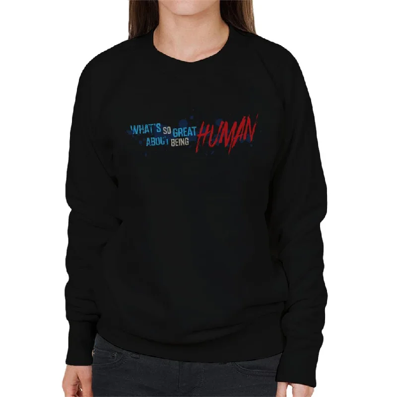 Chucky Whats So Great About Being Human Women's Sweatshirt Hoodie with Button Classic Timeless