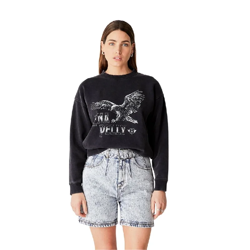 Bird of Prey Sweater (Washed Black) Zippered Buttoned Snapped