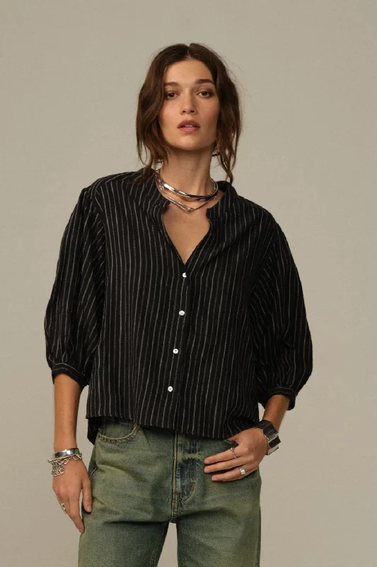 Road To Nowhere Women's Edith Blouse Black Modern Work Blouse