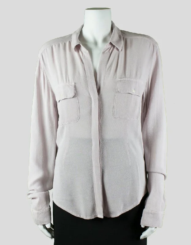 James Perse Long Sleeved Button Down Blouse - 3 | Large Double Button Blouse