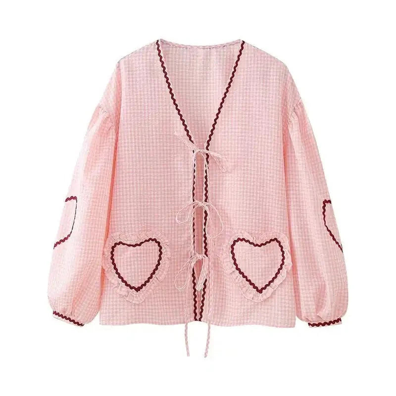 Eyes on Floyd Sweetheart Blouse - Pink High Neck Blouse