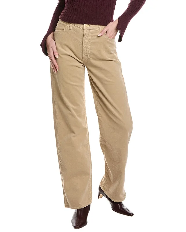 MOTHER The Dodger Sneak Taos Taupe Straight Leg Jean Elegant Wide-Leg Jeans