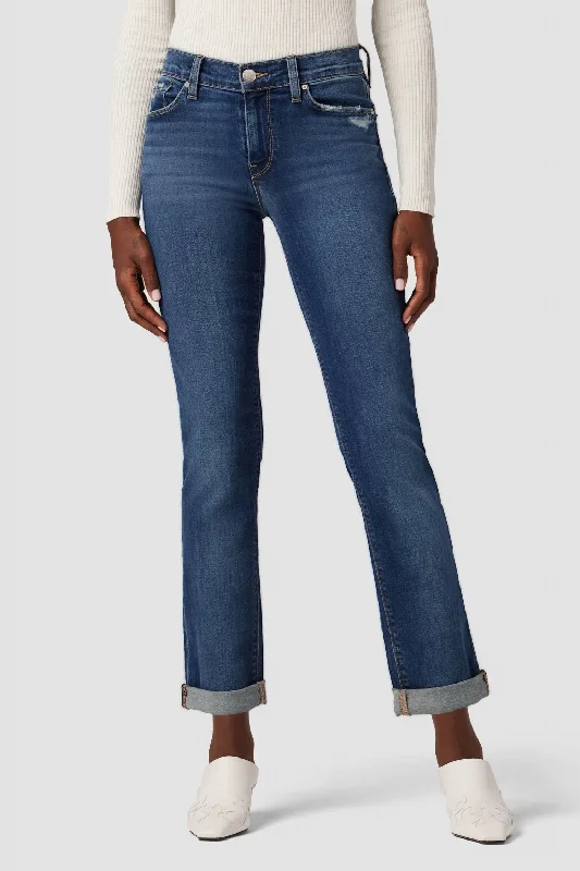 Nico Mid-Rise Straight Ankle Jean In Elemental Stylish High-Waisted Denim