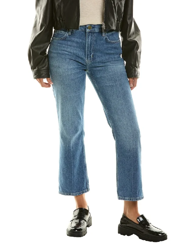 FRAME Denim The 70s Crop High-Rise Bernadette Bootcut Jean Fashionable Raw Hem Bootcut Jeans