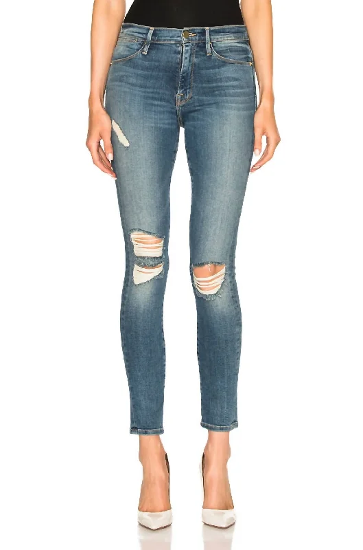 Le High Skinny Jeans In Navy Yard Trendy Bootcut High-Waisted Jeans