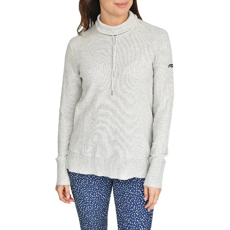 KJUS Women's Kessy Sweater - Silver Fog Melange Open Front Closed Front Wrap Front