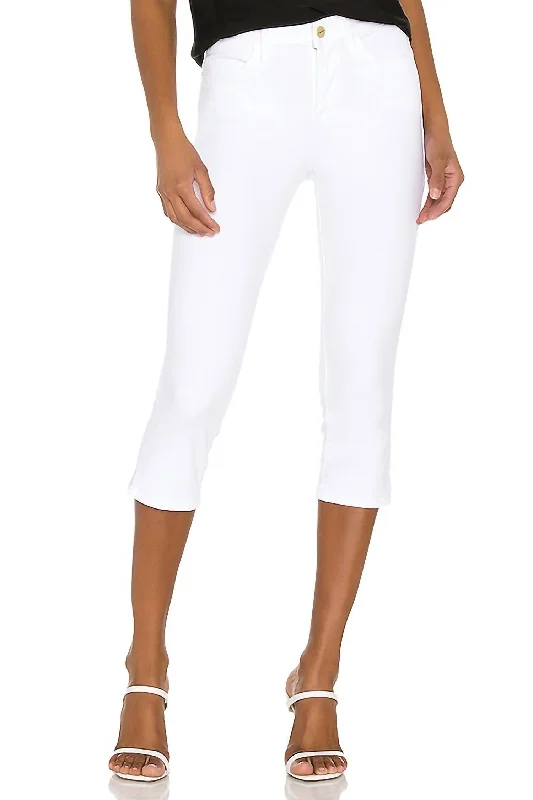 Le High Pedal Pusher Jean In Blanc Elegant Dark-Wash Bootcut Jeans