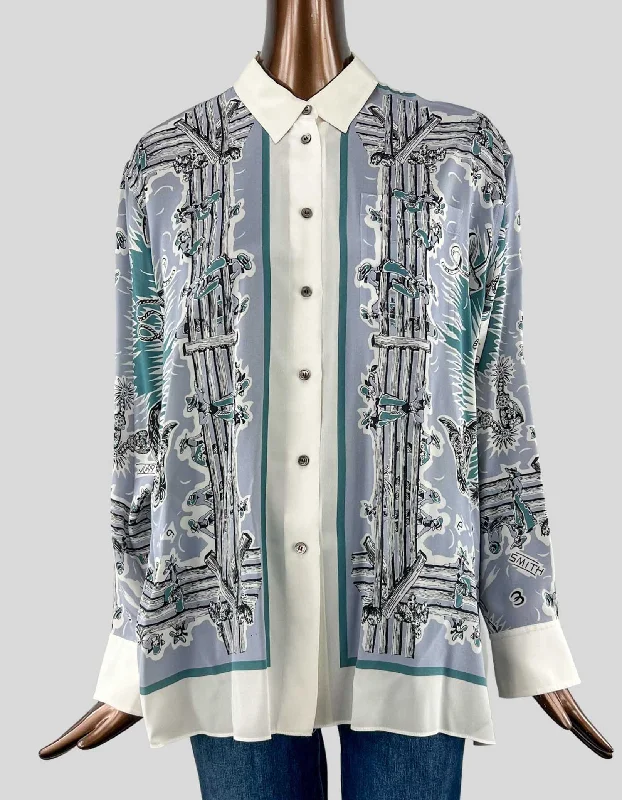 PAUL SMITH Silk Printed Blouse - 8 US | 44 IT Feminine Pastel Blouse