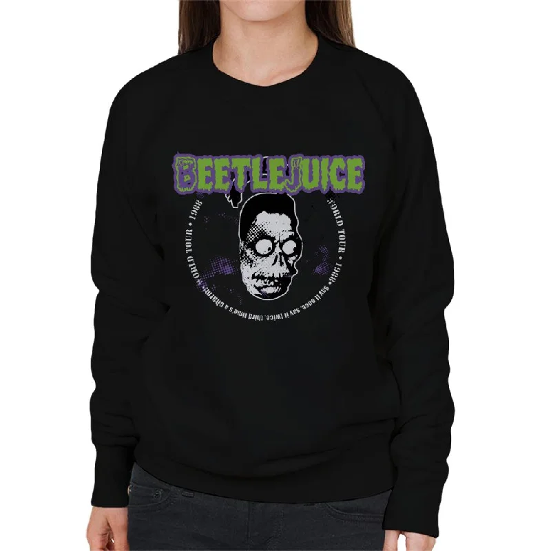 Beetlejuice 1988 World Tour Women's Sweatshirt Hoodie with Set-In Sleeves Structured Classic