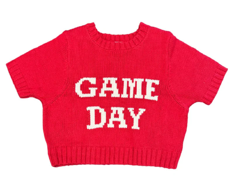 Game Day Cropped Sweater Terry Blend Velvet Blend Canvas Blend