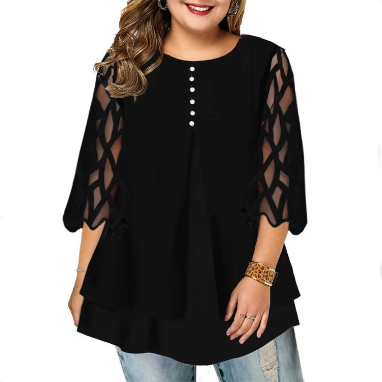 Plus Size Blouse Casual Women Tops Chic Sleeveless Blouse