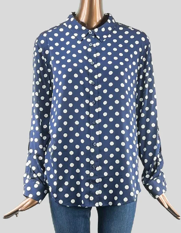 Ann Taylor Polka Dot Blouse - X-Large Slim Fit Blouse