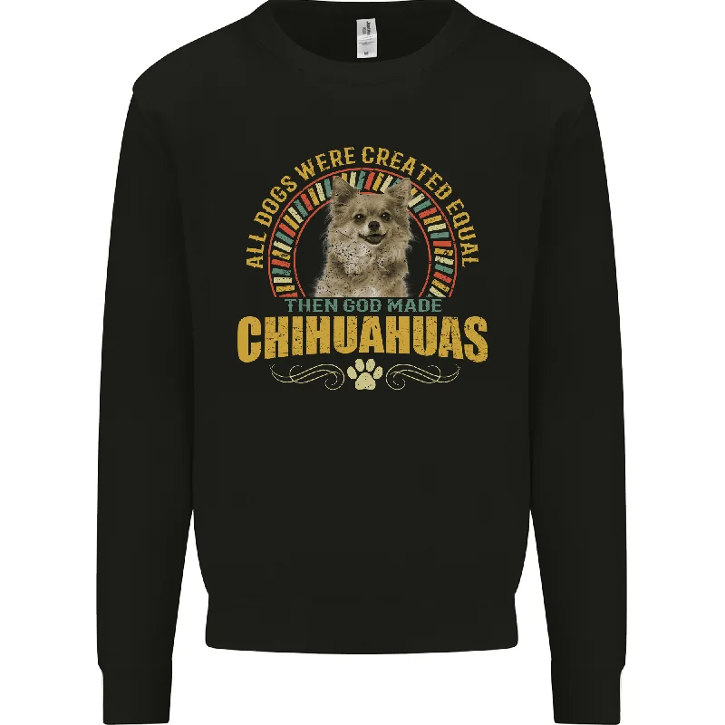 A Chihuahua Dog Mens Sweatshirt Jumper Hoodie with Hem Patch Decorative Personalized