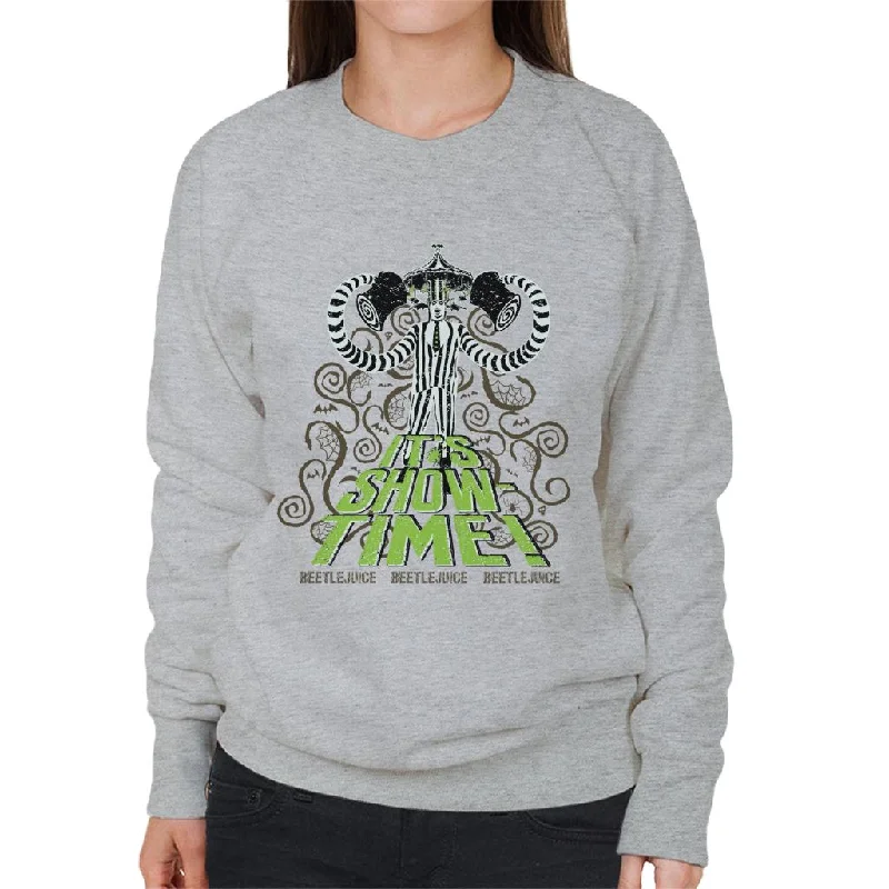 Beetlejuice It's Show Time Women's Sweatshirt Hoodie with Neon Bright Vibrant