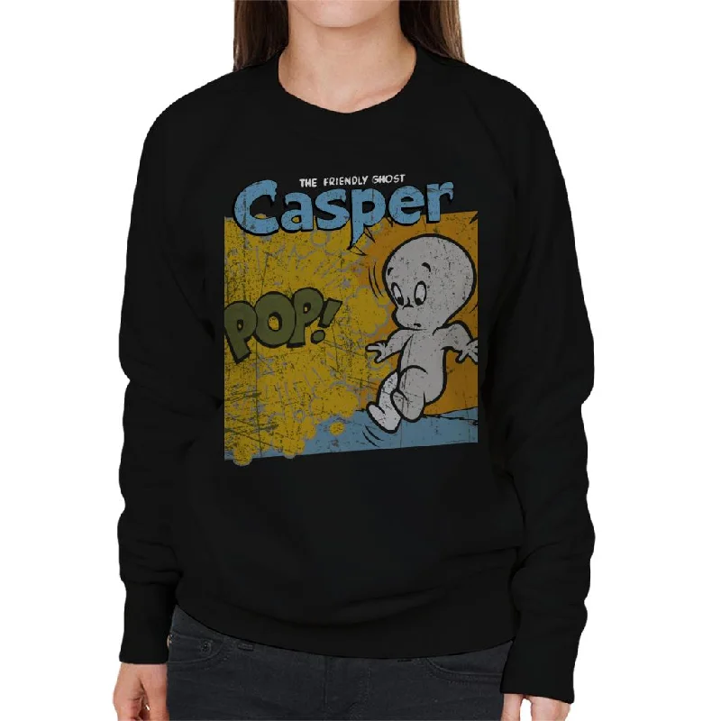 Casper The Friendly Ghost Pop Frame Women's Sweatshirt Hoodie with Gradient Ombre Colorful