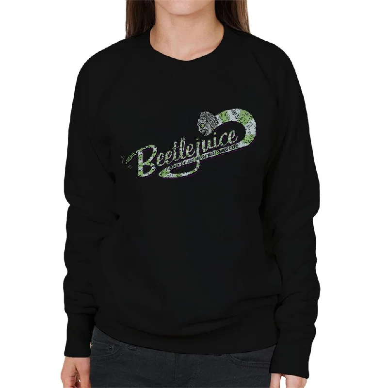 Beetlejuice Logo Turn On The Juice Women's Sweatshirt Hoodie with Cropped Fit Short Trendy