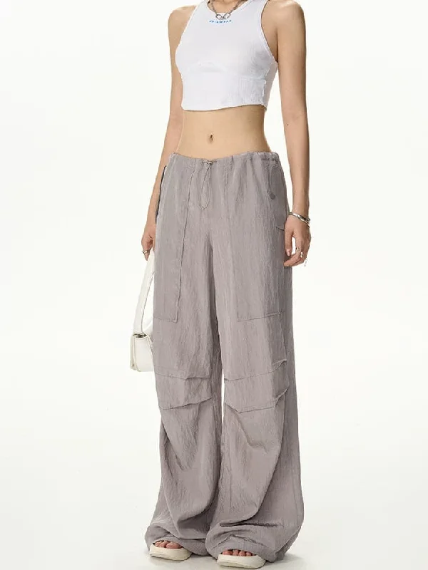 Drawstring Wide-Leg Loose Casual Pants Trendy Palazzo Pants