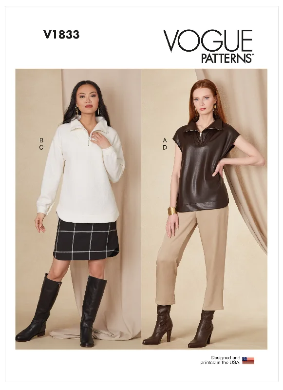 Vogue Pattern V1833  Misses' Top, Skirt and Pants Modern Bootcut Pants