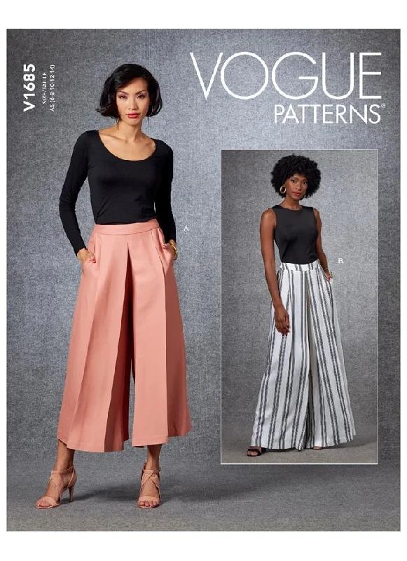 Vogue Pattern V1685 Misses' Pants Casual Plaid Pants