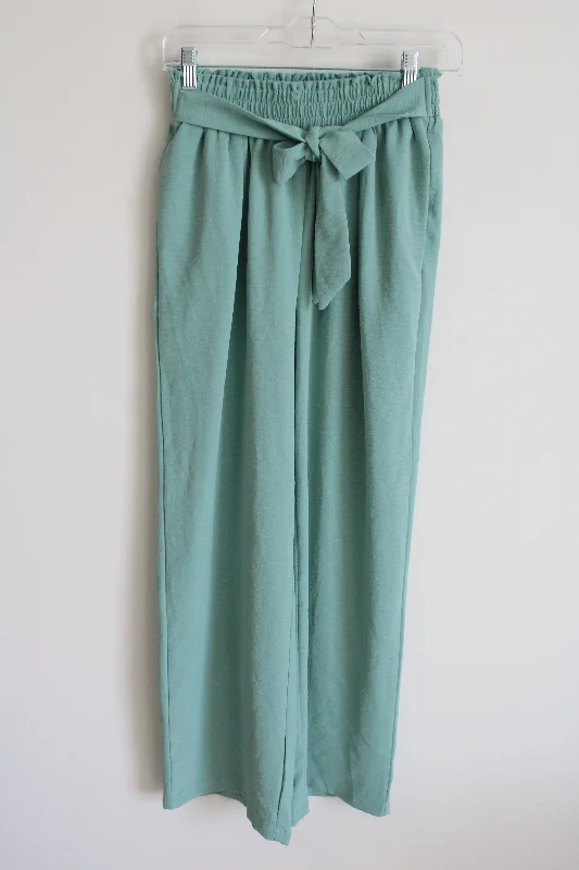 Tarse Light Green Loose Flowy Pants | S Modern Stretch Trousers