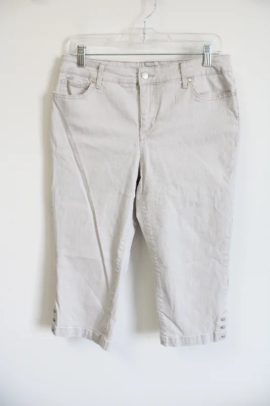 Bandolino Light Gray Mandie Capri Pants | 10 Petite Soft Wool Pants