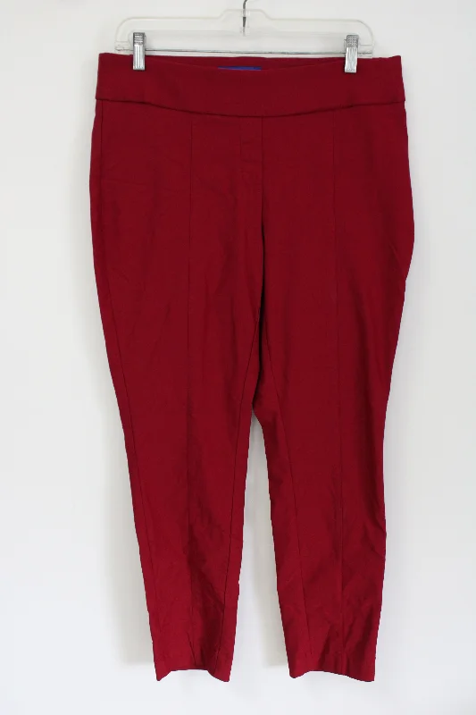 APT.9 Brynn Red Stretch Pant | 14 High-Waist Trousers