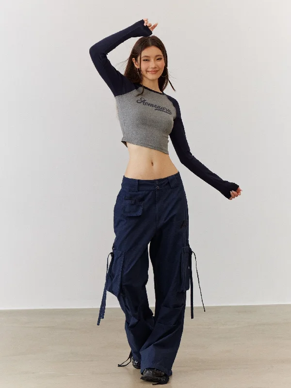 ACMEAURA Wide-Leg Cargo Pants Chic Wool Trousers