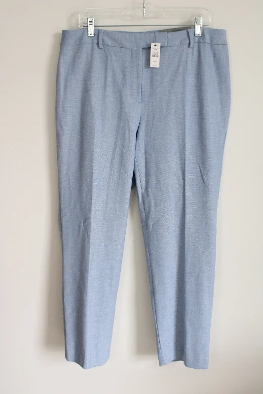 NEW Talbots High Waist Straight Blue Pant | 14W Lightweight Linen Pants