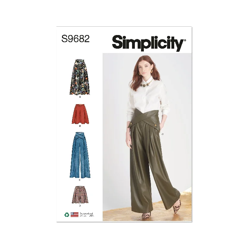 Simplicity Pattern S9682 Misses Skirt/Pants Soft Stretch Trousers