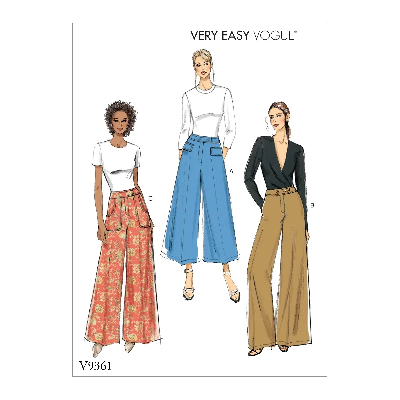 Vogue Pattern V9361 Misses'/Misses' Petite Pants Casual Drawstring Pants