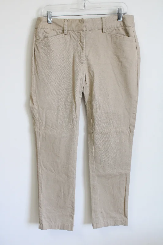 Lands' End Mid-Rise Straight Leg Khaki Pants | 8 Petite Cozy Maternity Pants