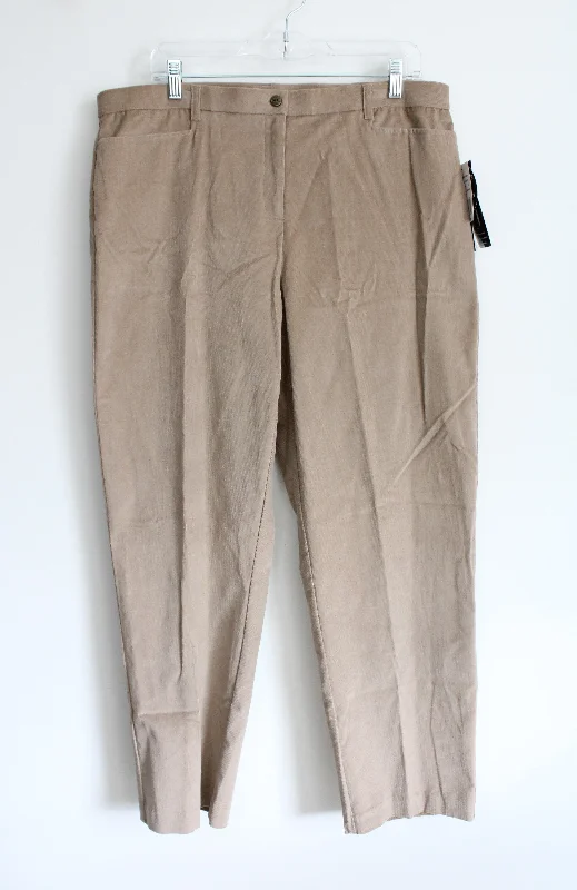 NEW Briggs New York Slender Fit Tan Corduroy Pant | 16 Modern Bootcut Pants