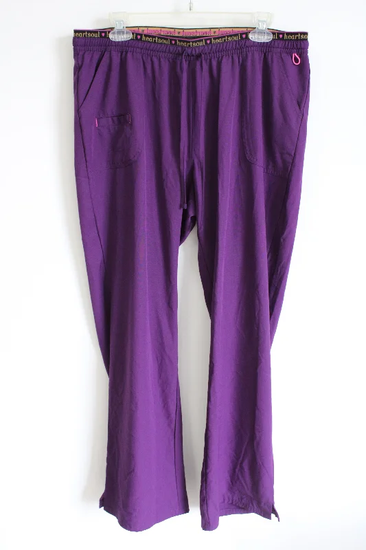 Heartsoul Drawstring Waist Purple Scrub Pants | XL Formal Slim Pants