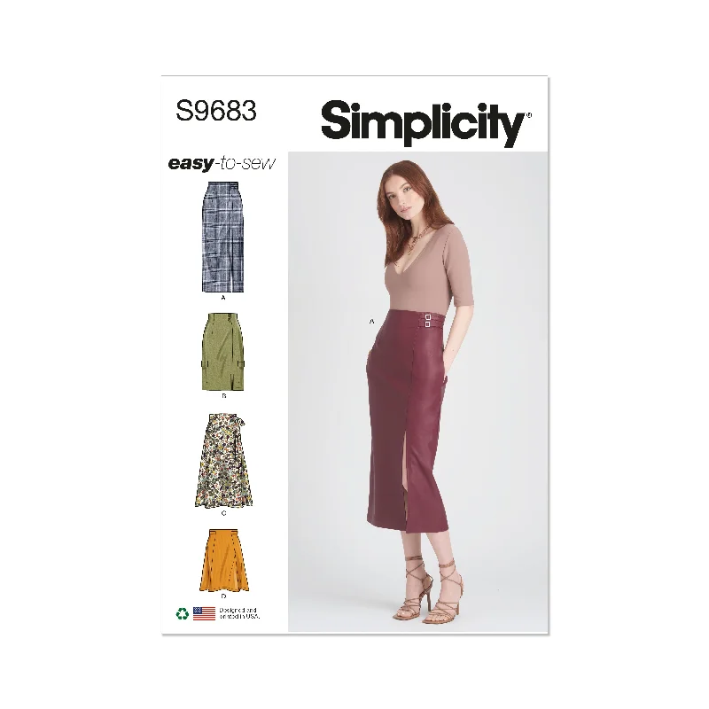 Simplicity Pattern S9683 Misses Skirt/Pants Elegant High-Waist Pants