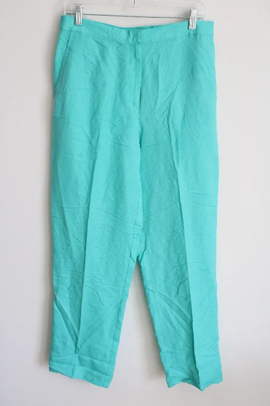 Ruby Rd. Turquoise Linen Pant | 10 Elegant Silk Pants