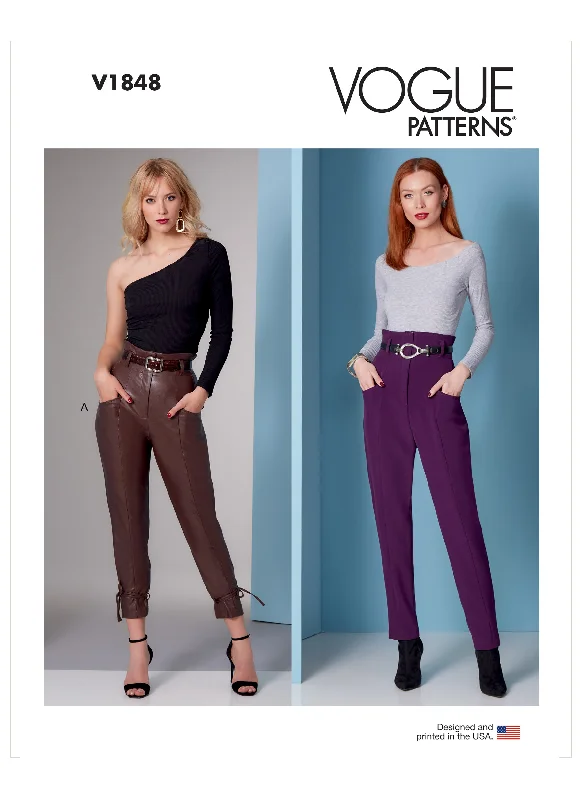 Vogue Pattern V1848 Misses/Petite Pants Sleek Black Pants