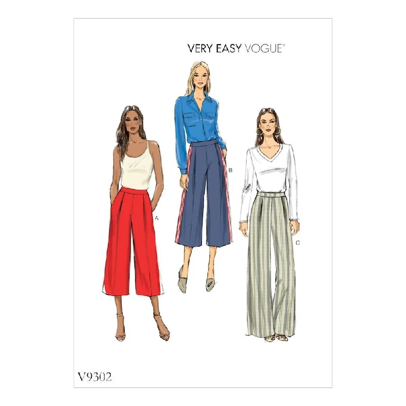 Vogue Pattern V9302 Misses' Pants Modern Stretch Trousers