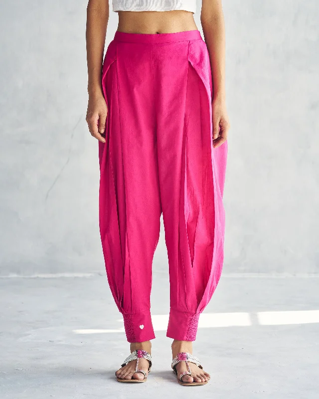 Puff Pants - Berry Relaxed Linen Pants