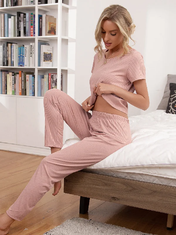 Ivy Lane Lounge Around Top and Pants Lounge Set Cozy Fitted Pants