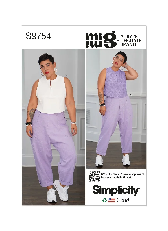 Simplicity Pattern S9754 Misses' Tops and Cargo Pants Cozy Lounge Pants