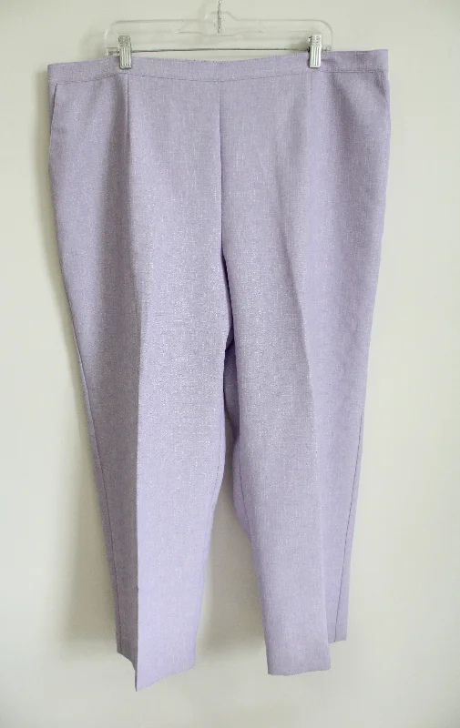 Alfred Dunner Lavender Purple Pants | 24W Formal Wide-Leg Pants