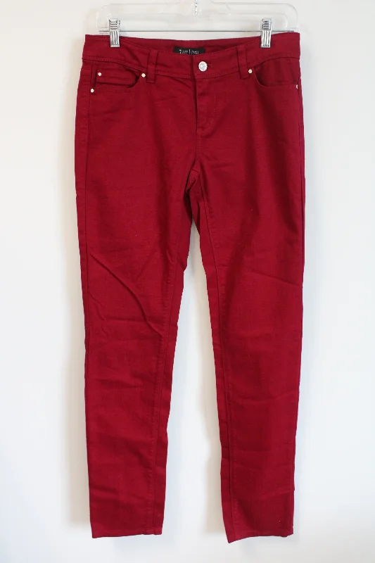 White House Black Market Red Slim Leg Pants | 2 Regular Fashionable Button-Up Pants