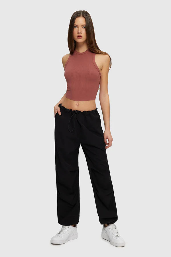 Low Rise Baggy Parachute Pant Comfy Zip-Up Pants