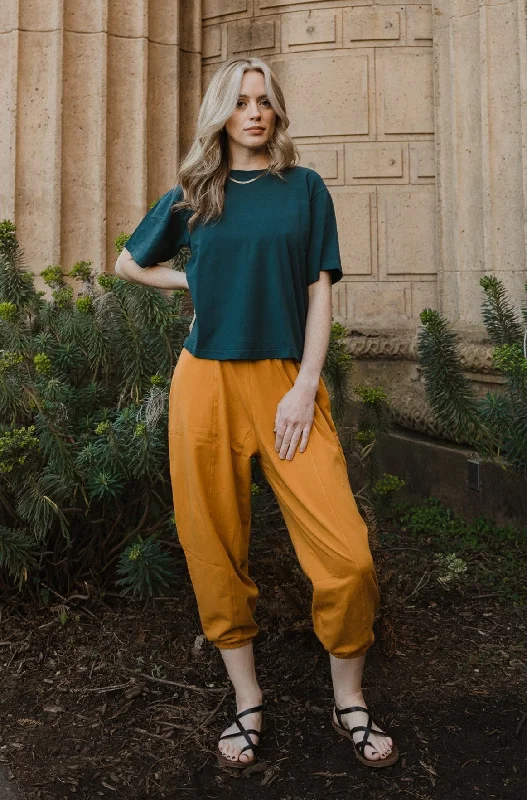 Day Lantern Pant - Turmeric Elegant High-Waist Pants