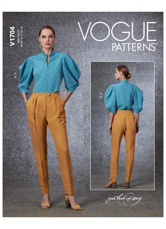 Vogue Pattern V1704 Misses' Top & Pants Classic Cropped Pants