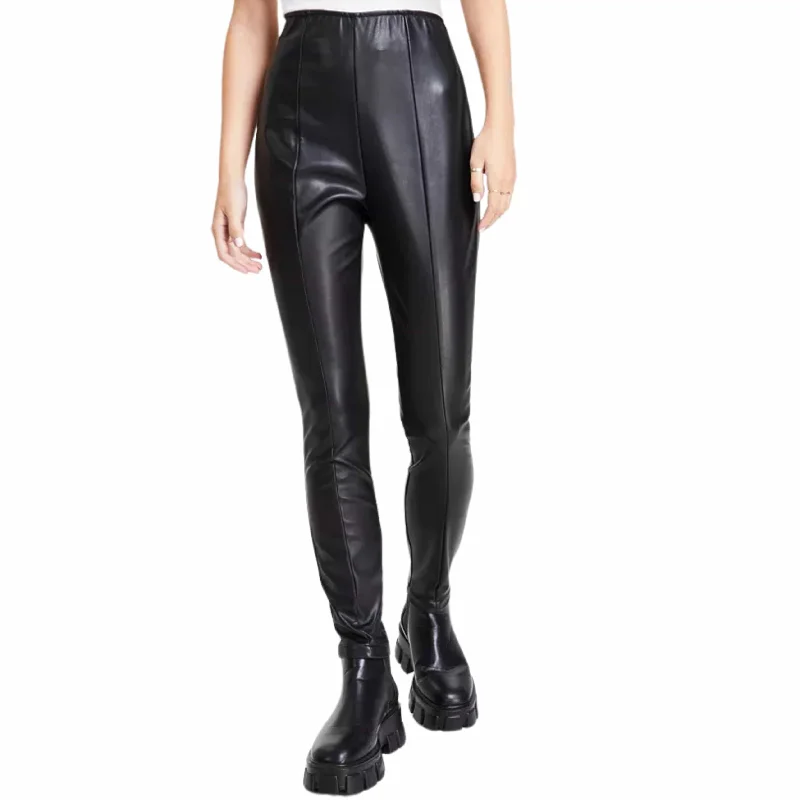 TINSELTOWN - Faux Leather High-Rise Skinny Pants Elegant Dress Pants