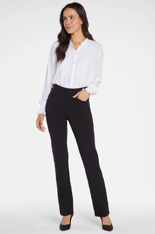 Marilyn Straight Pants - Black Formal Wide-Leg Pants