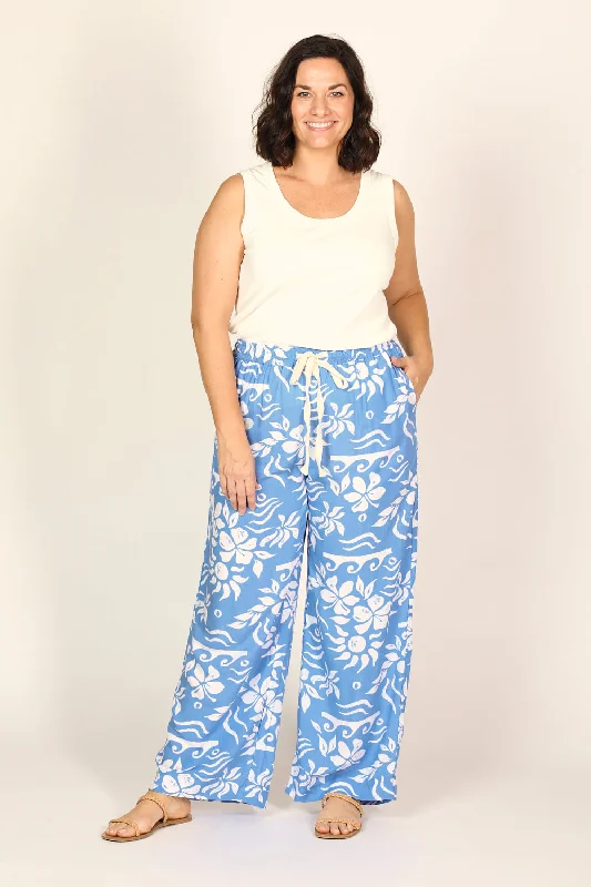 Breezy Relaxed Pant in Blue Horizon Chic Wool Trousers