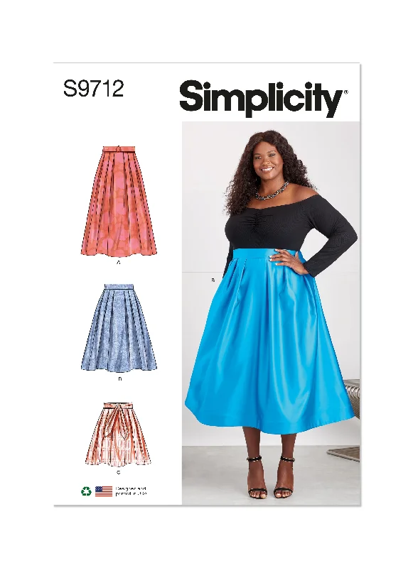 Simplicity Pattern S9712 Plus Size Skirt/Pants Cozy Full-Length Pants